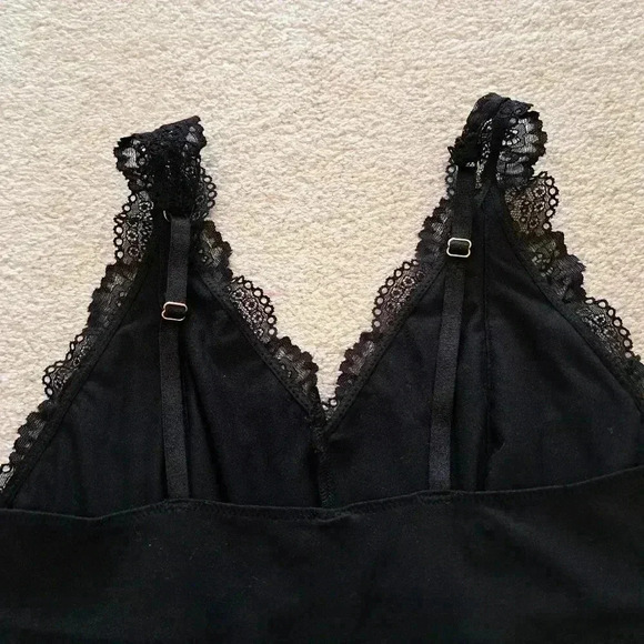 NWOT  Flora Nikrooz Black Chemise Small Lace Microfiber Nightie Pajama Nightgown - Picture 7 of 12